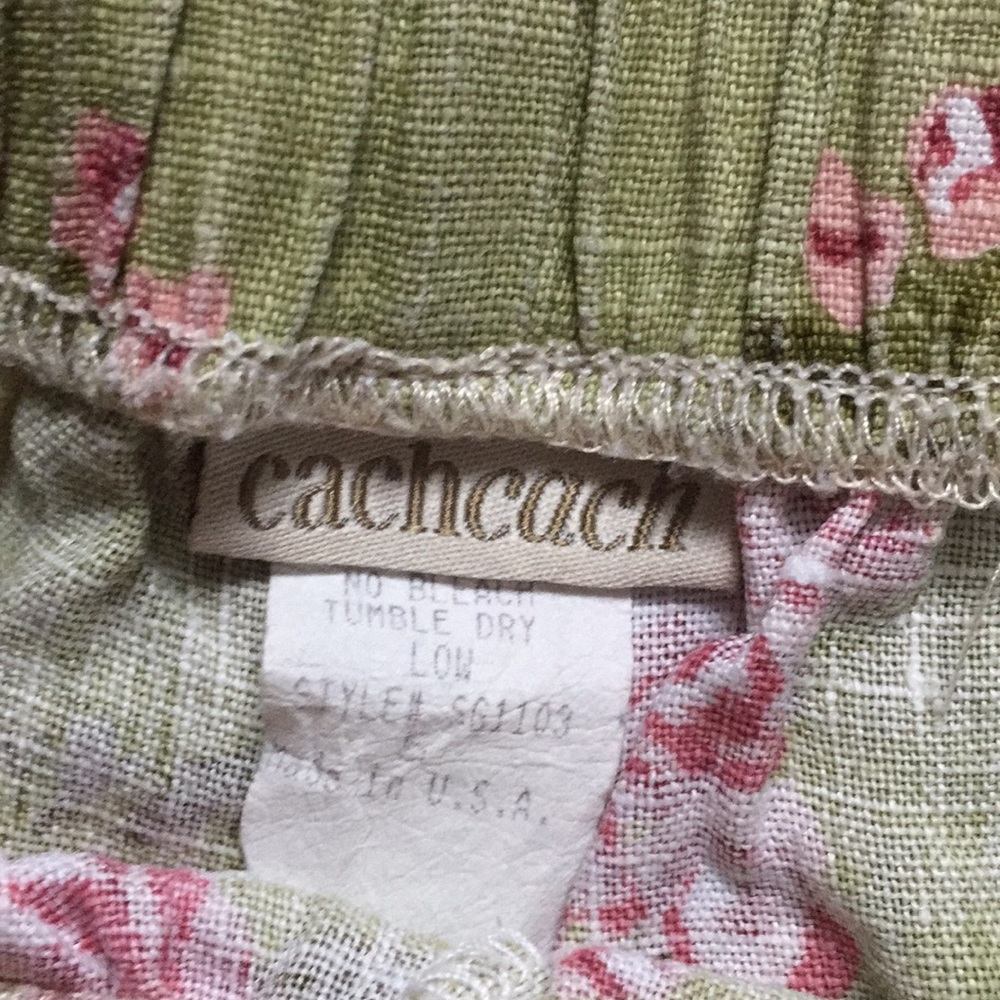 2 Vintage Linen Like Floral & Denim Capri Sets - Picture 7 of 7
